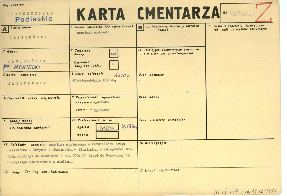 Karta cmentarza, skan nr 1