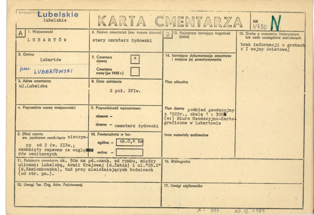 Karta cmentarza, skan nr 1