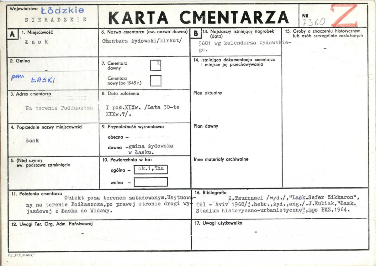 Karta cmentarza, skan nr 1