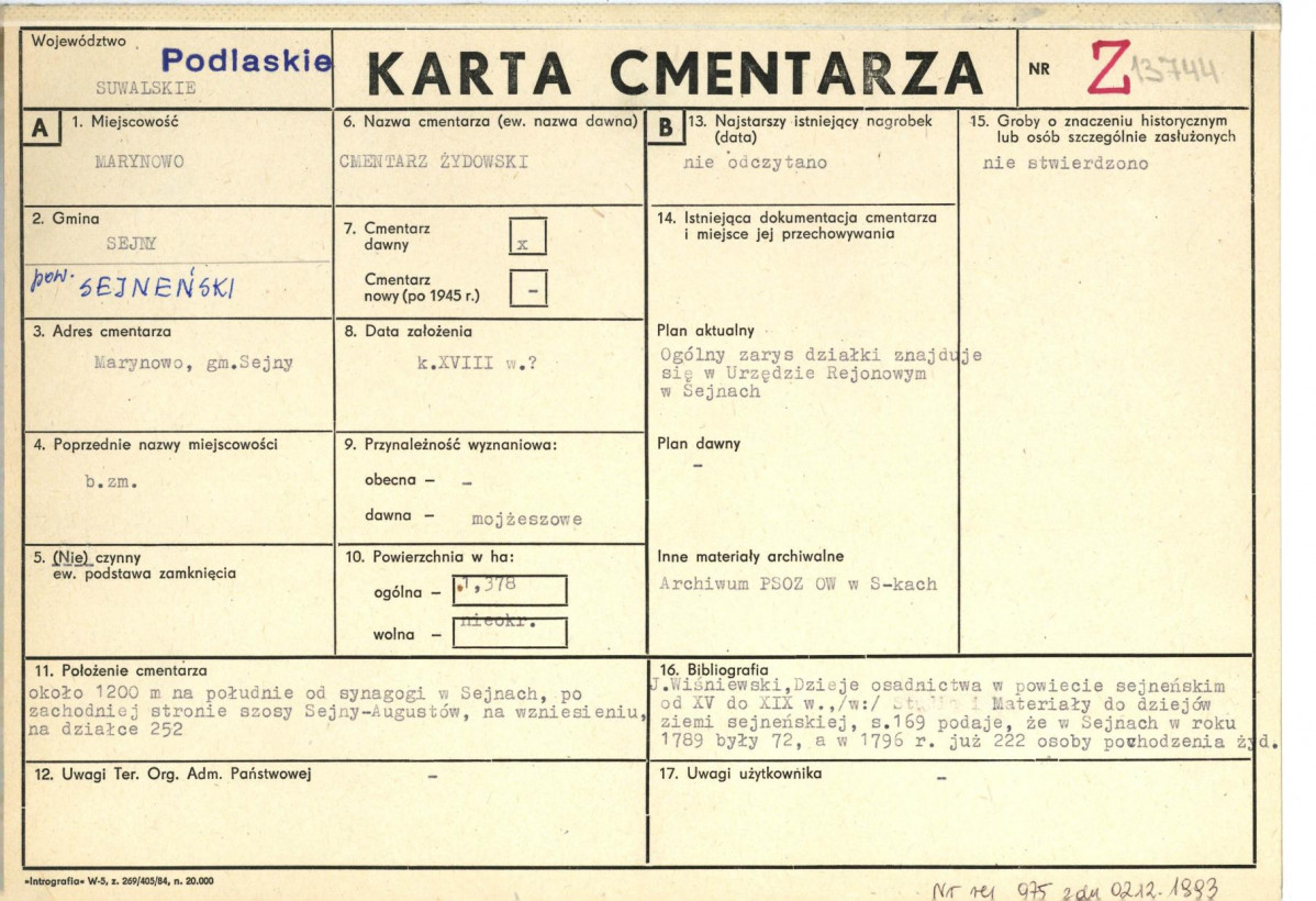 Karta cmentarza, skan nr 1