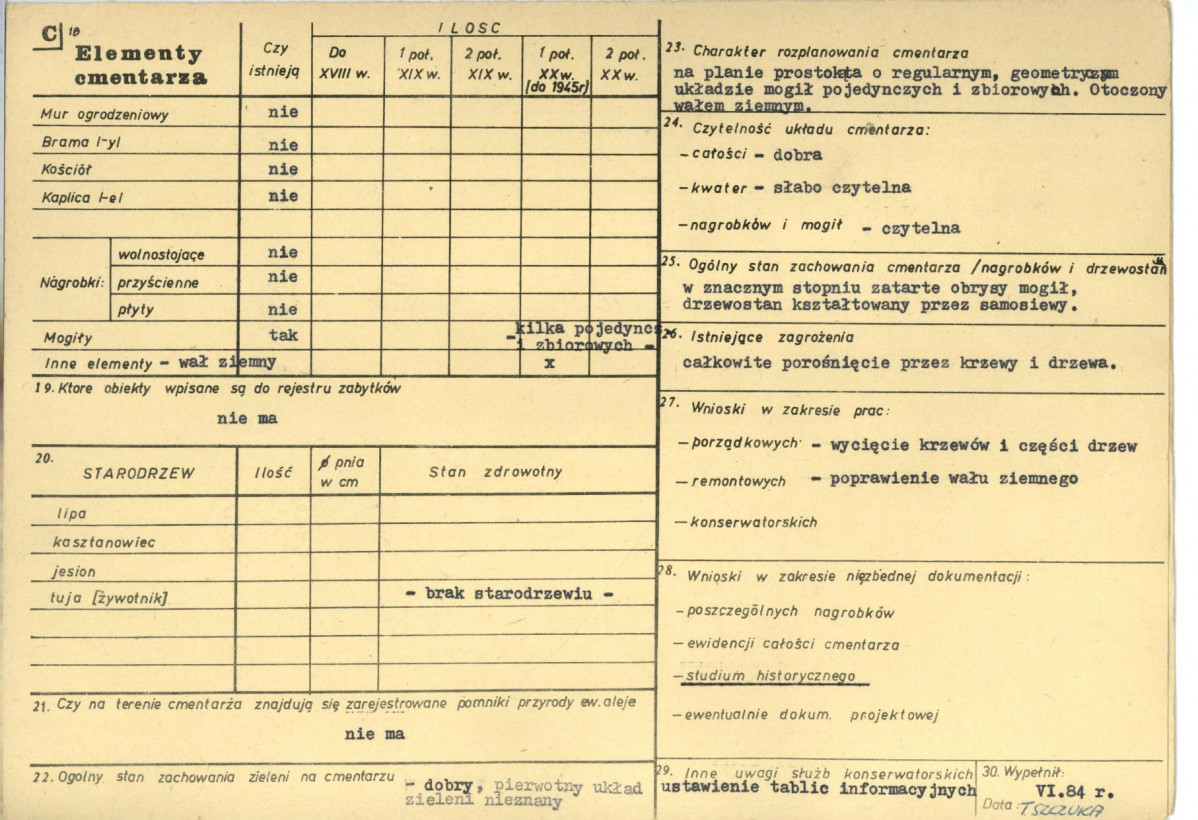 Karta cmentarza, skan nr 2