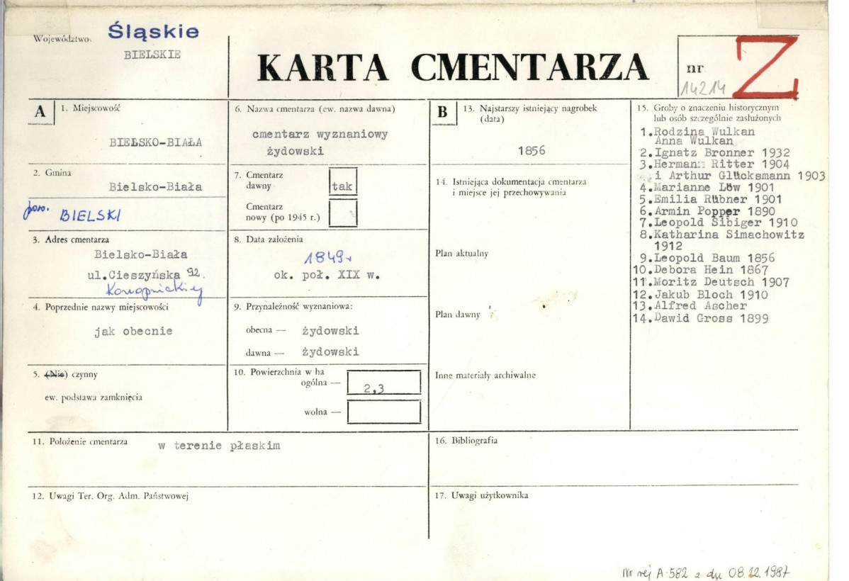 Karta cmentarza, skan nr 1