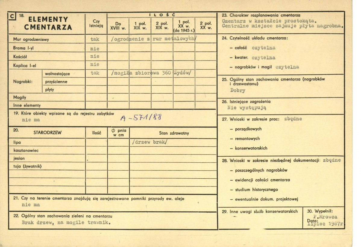 Karta cmentarza, skan nr 2