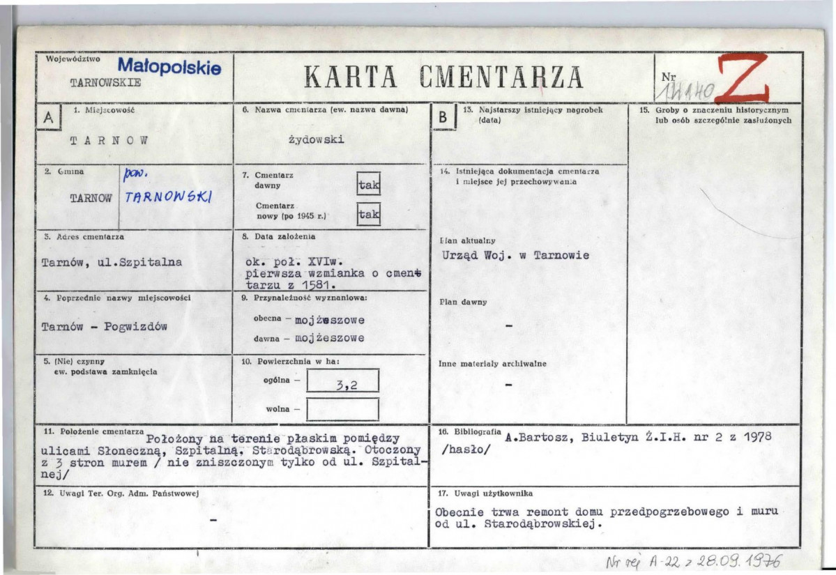 Karta cmentarza, skan nr 1