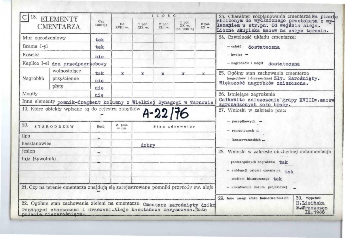 Karta cmentarza, skan nr 2