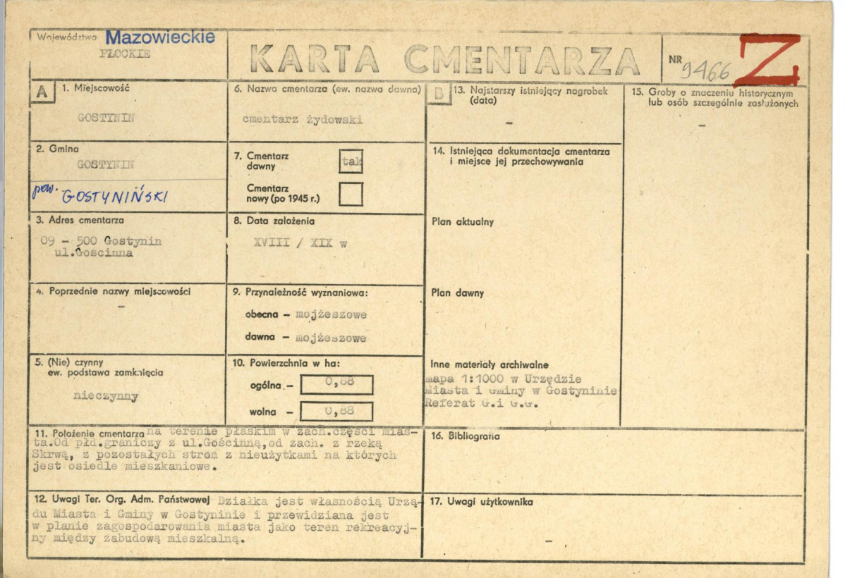 Karta cmentarza, skan nr 1