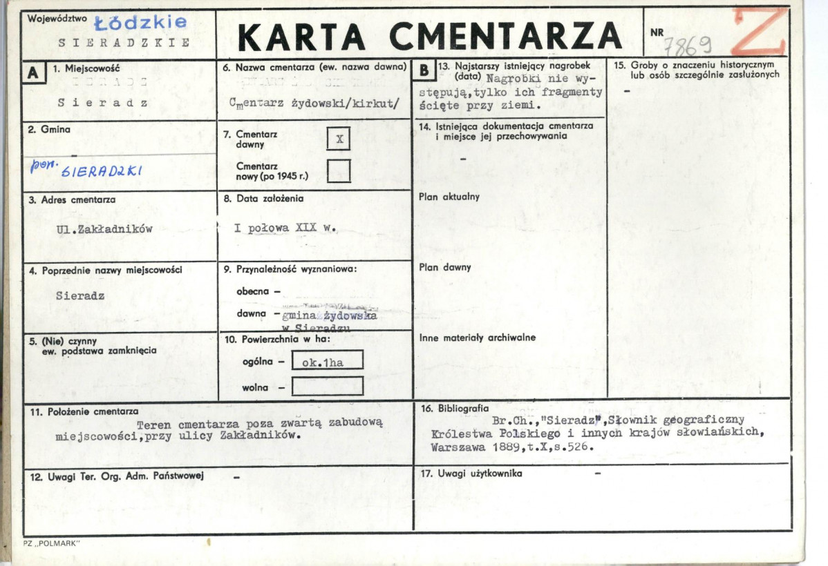 Karta cmentarza, skan nr 1