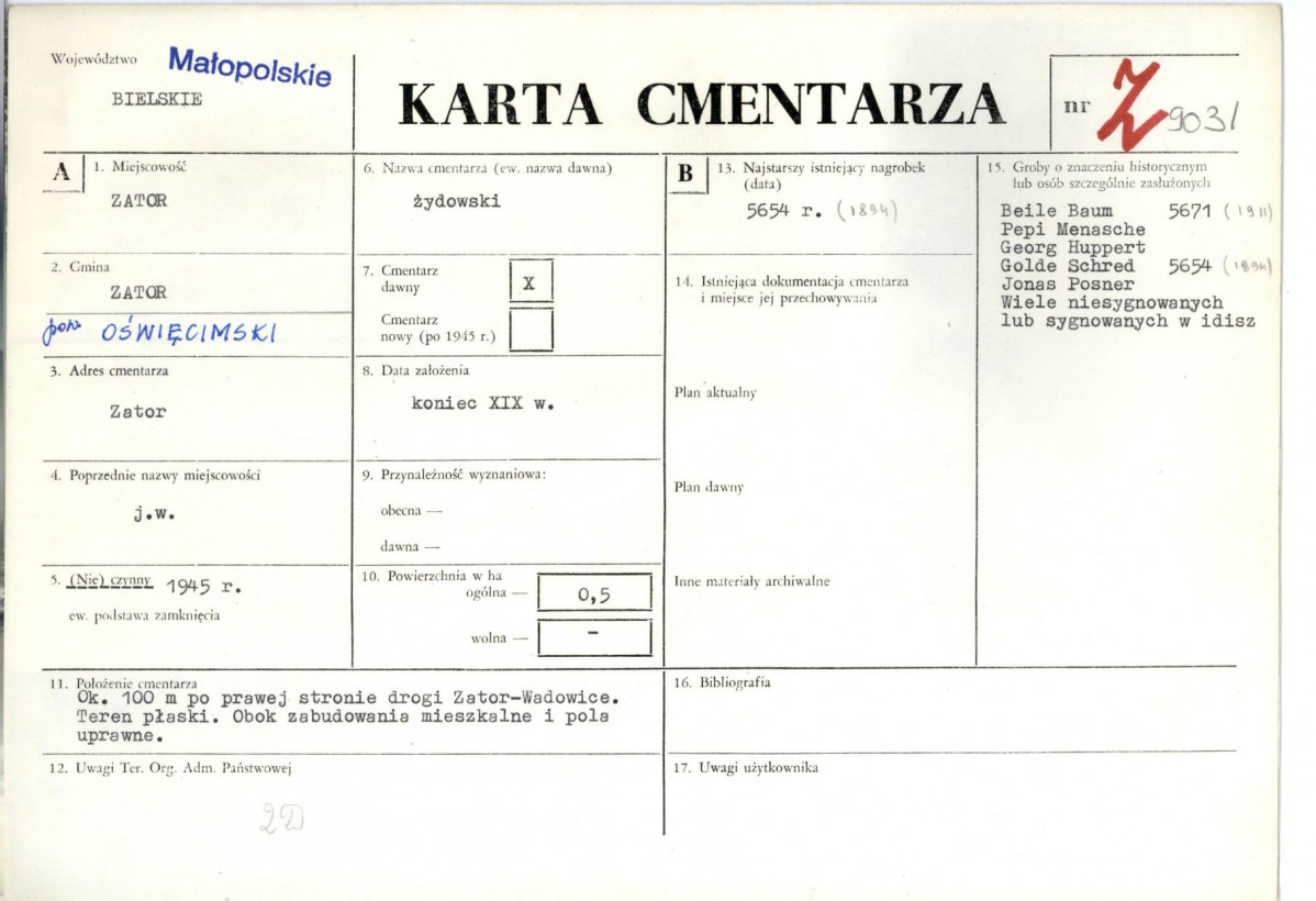 Karta cmentarza, skan nr 1