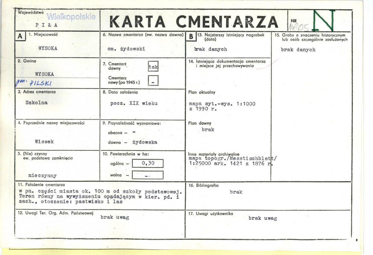 Karta cmentarza, skan nr 1