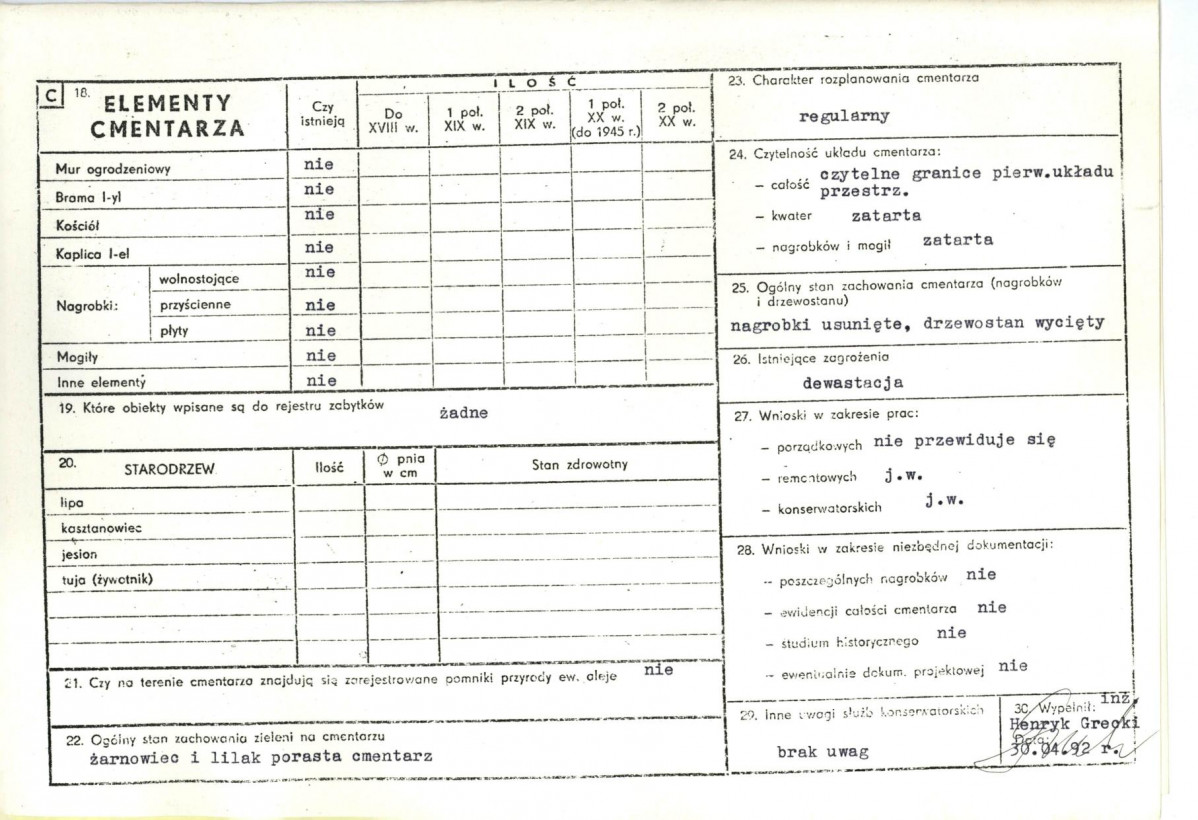 Karta cmentarza, skan nr 2