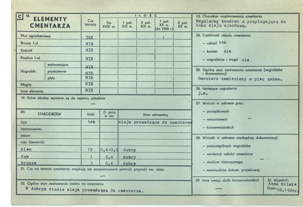 KC - Karta cmentarza, skan nr 2