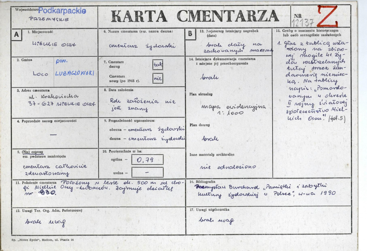 Karta cmentarza, skan nr 1