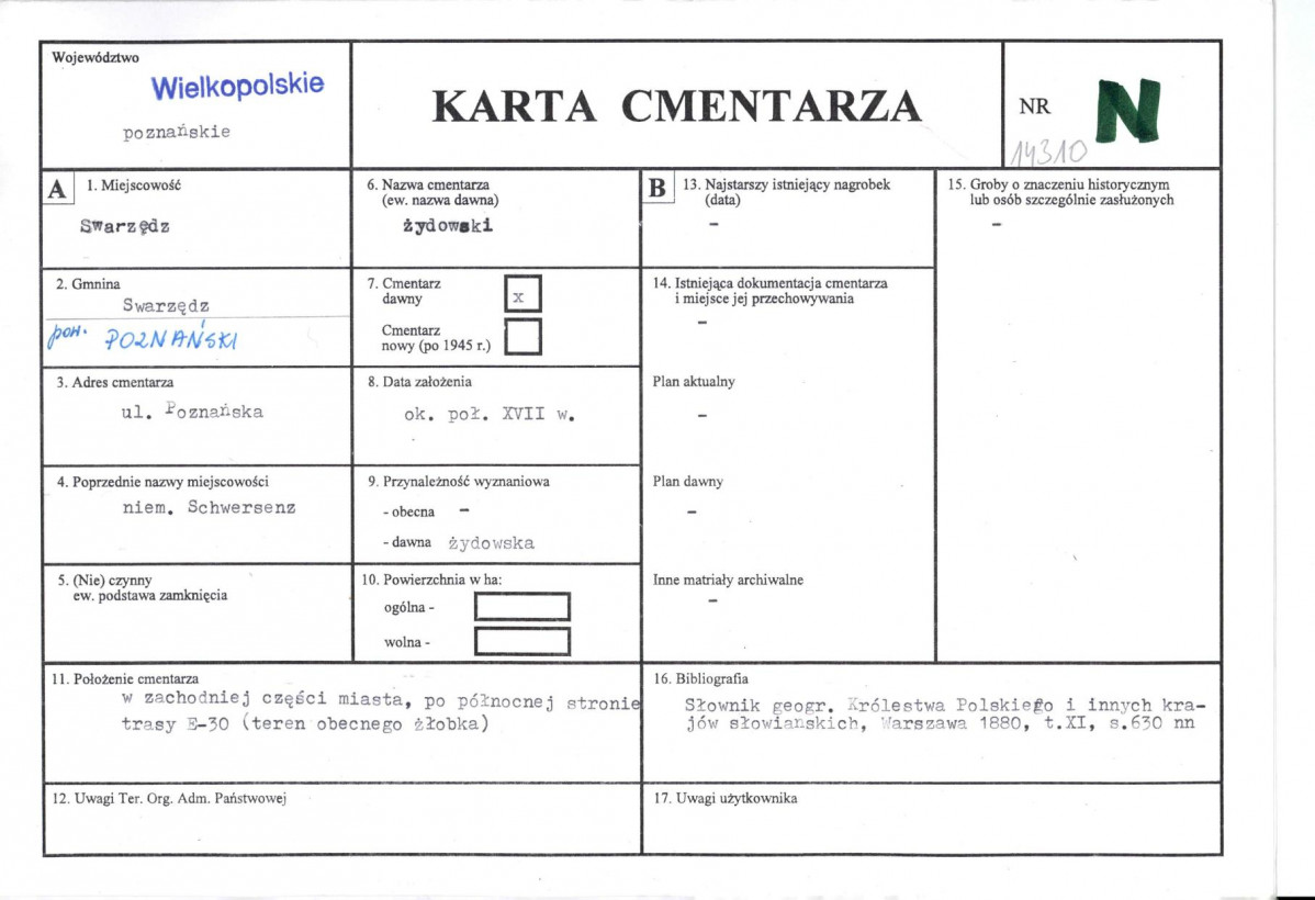 KC - Karta cmentarza, skan nr 1