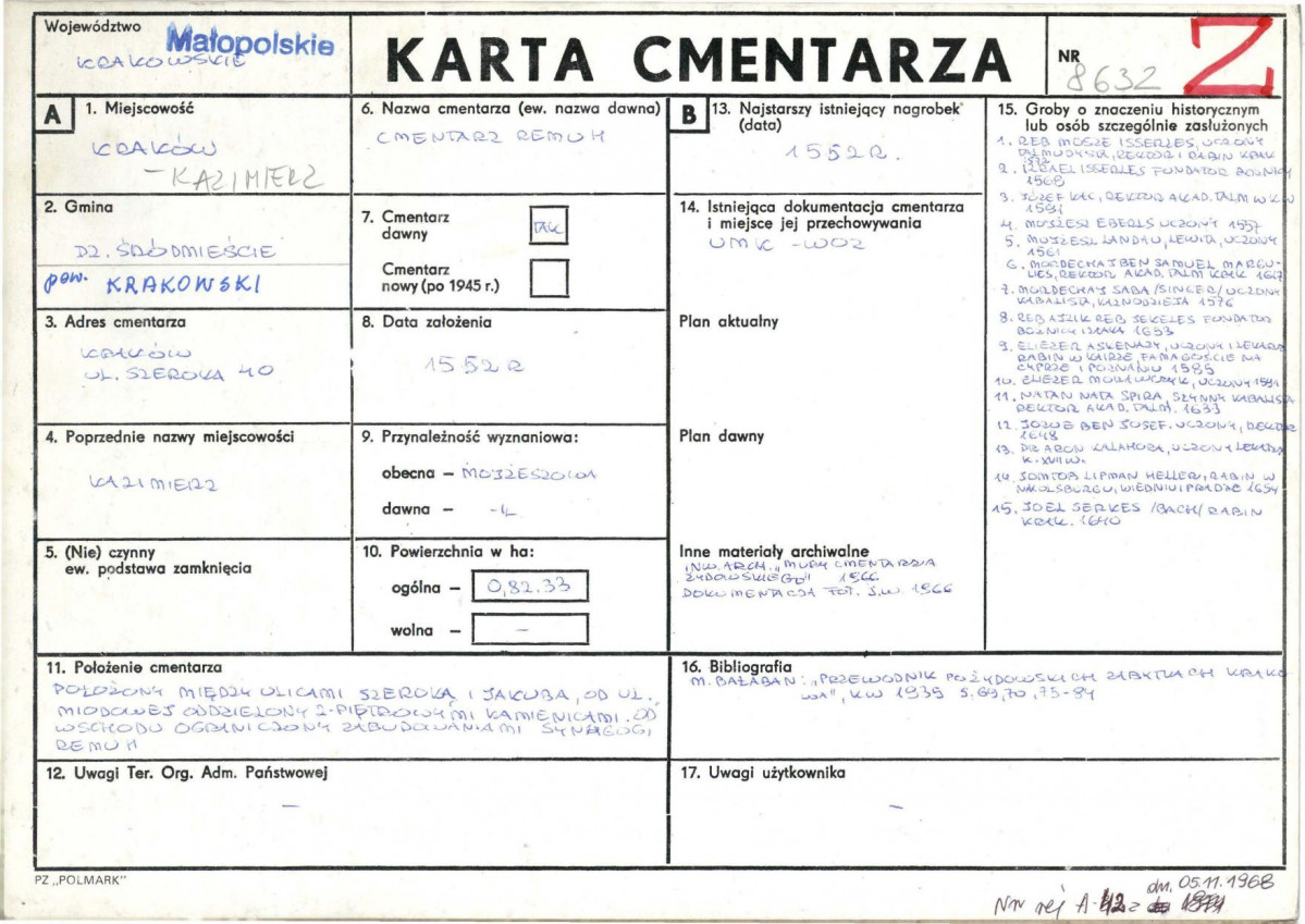 Karta cmentarza, skan nr 1