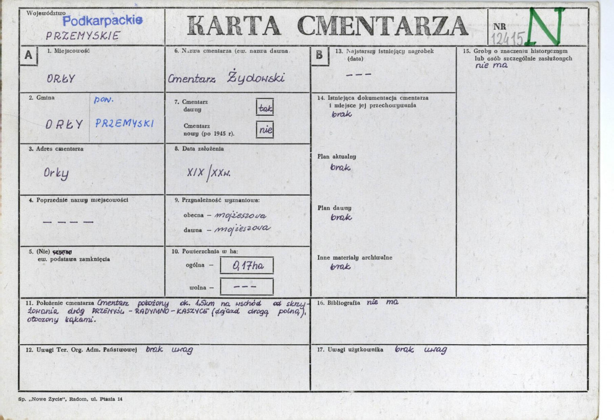 Karta cmentarza, skan nr 1