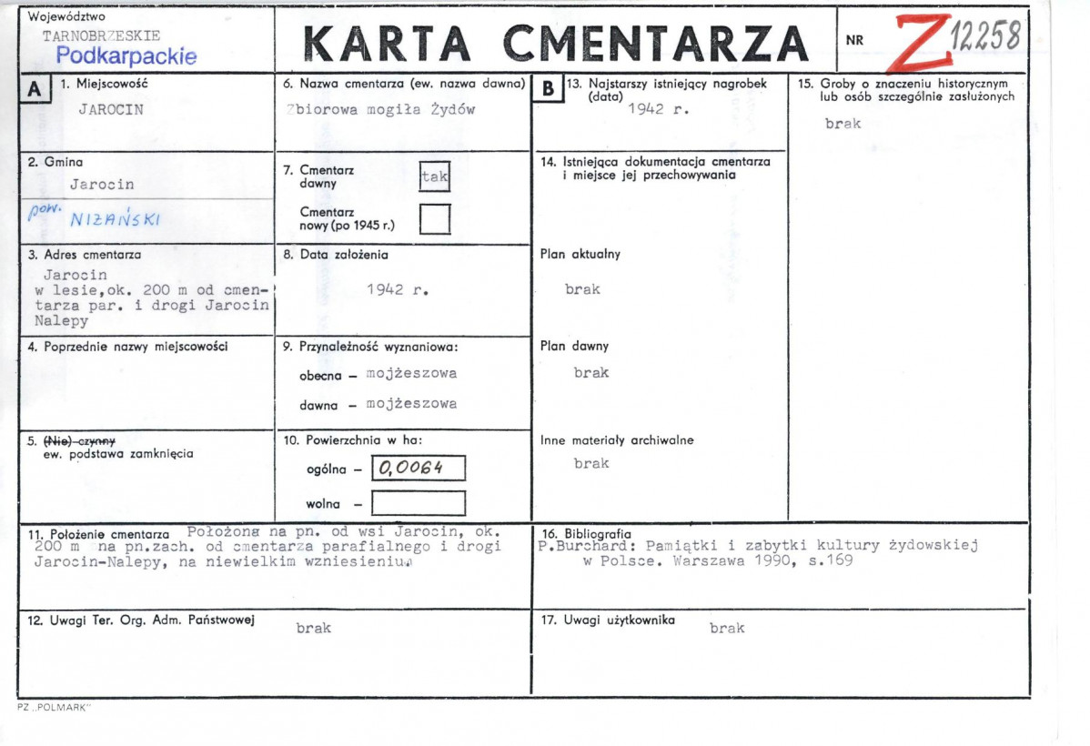 Karta cmentarza, skan nr 1