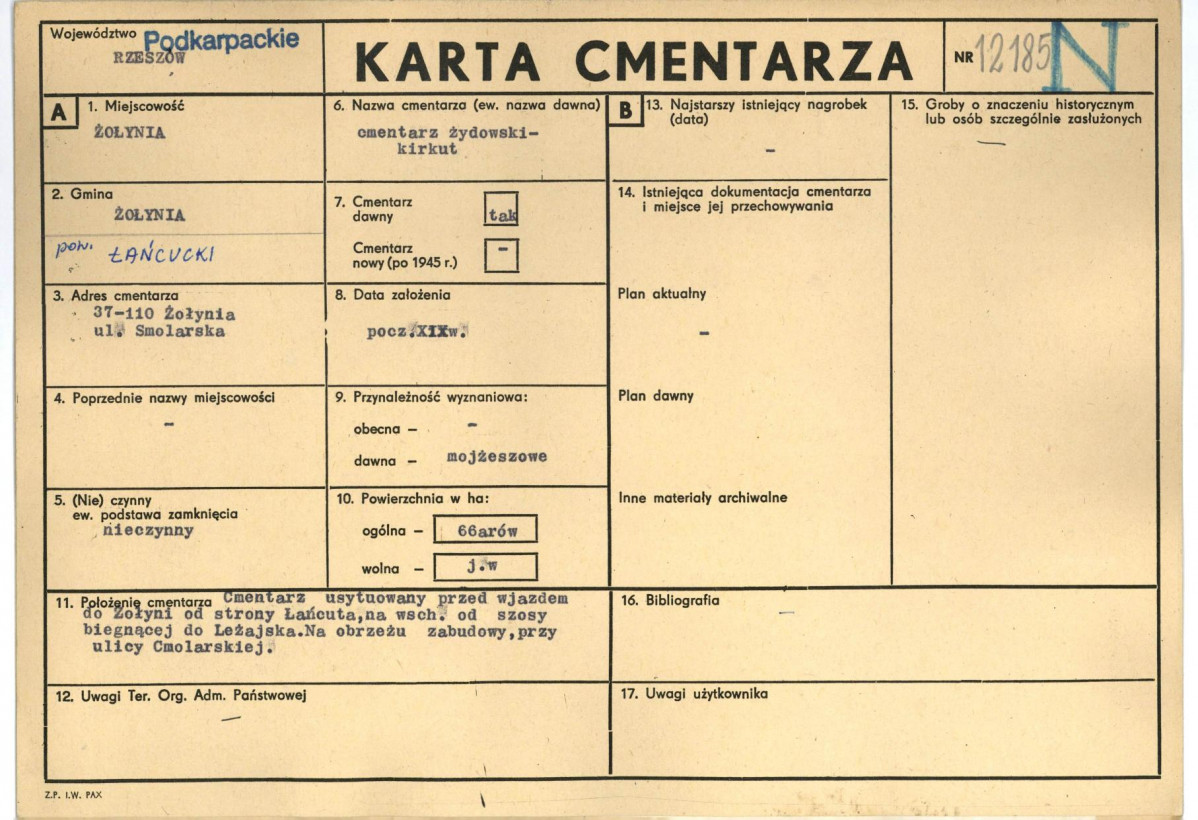 Karta cmentarza, skan nr 1