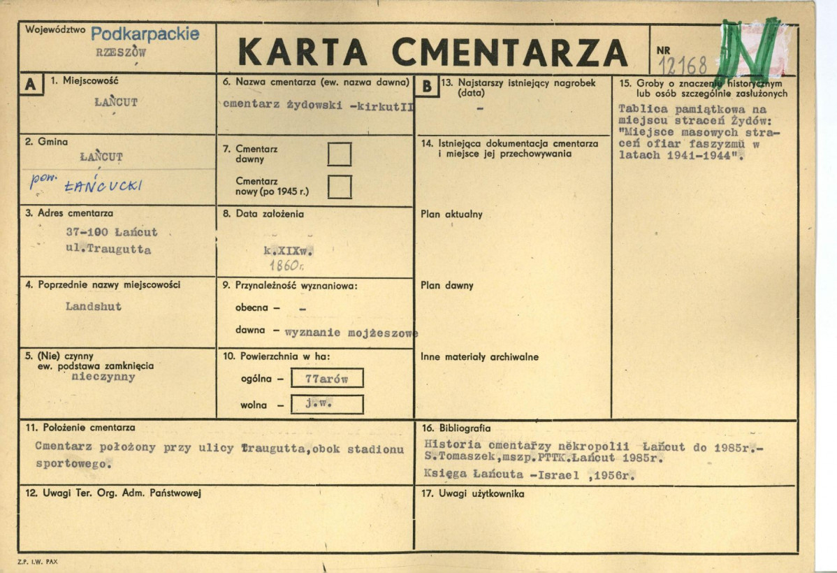 Karta cmentarza, skan nr 1