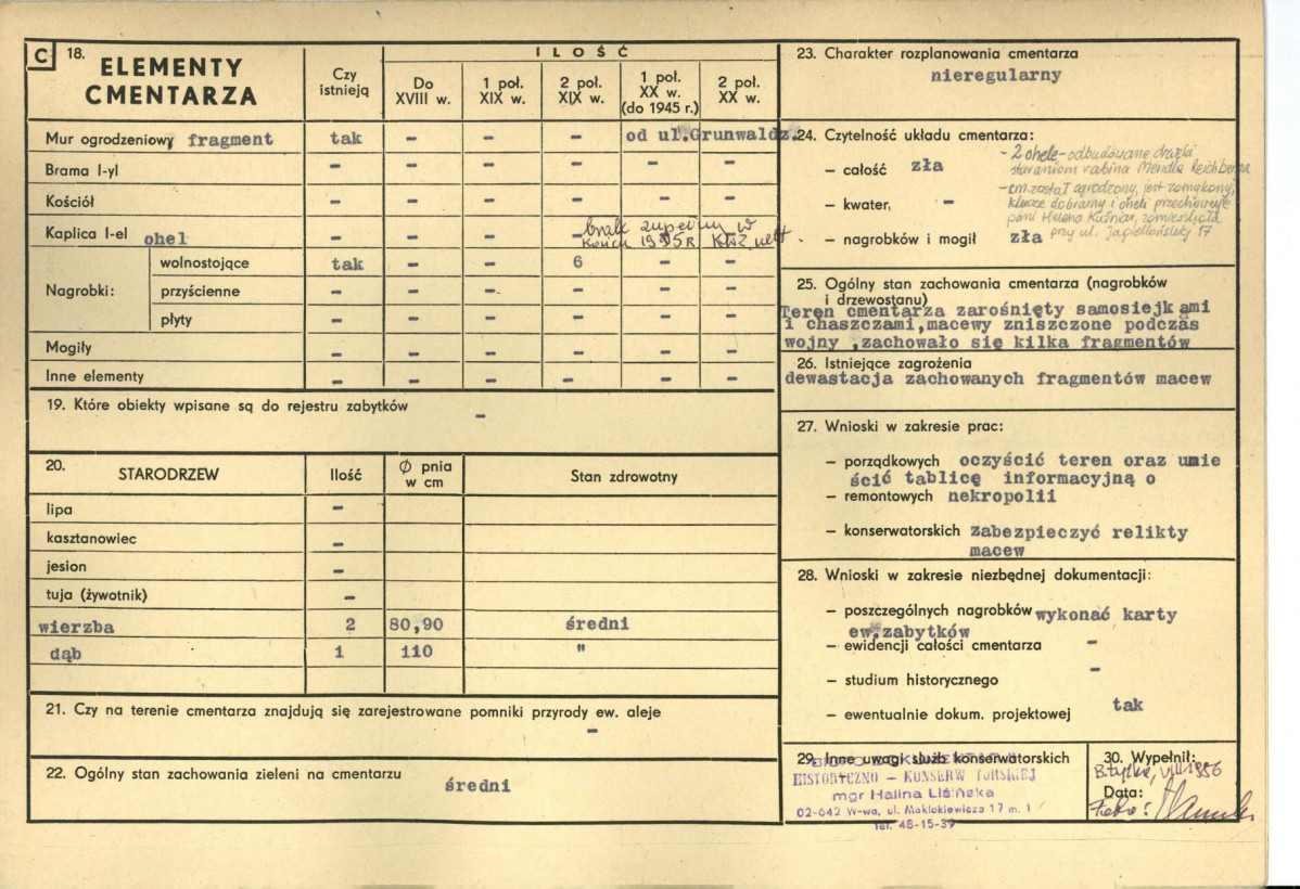 Karta cmentarza, skan nr 2