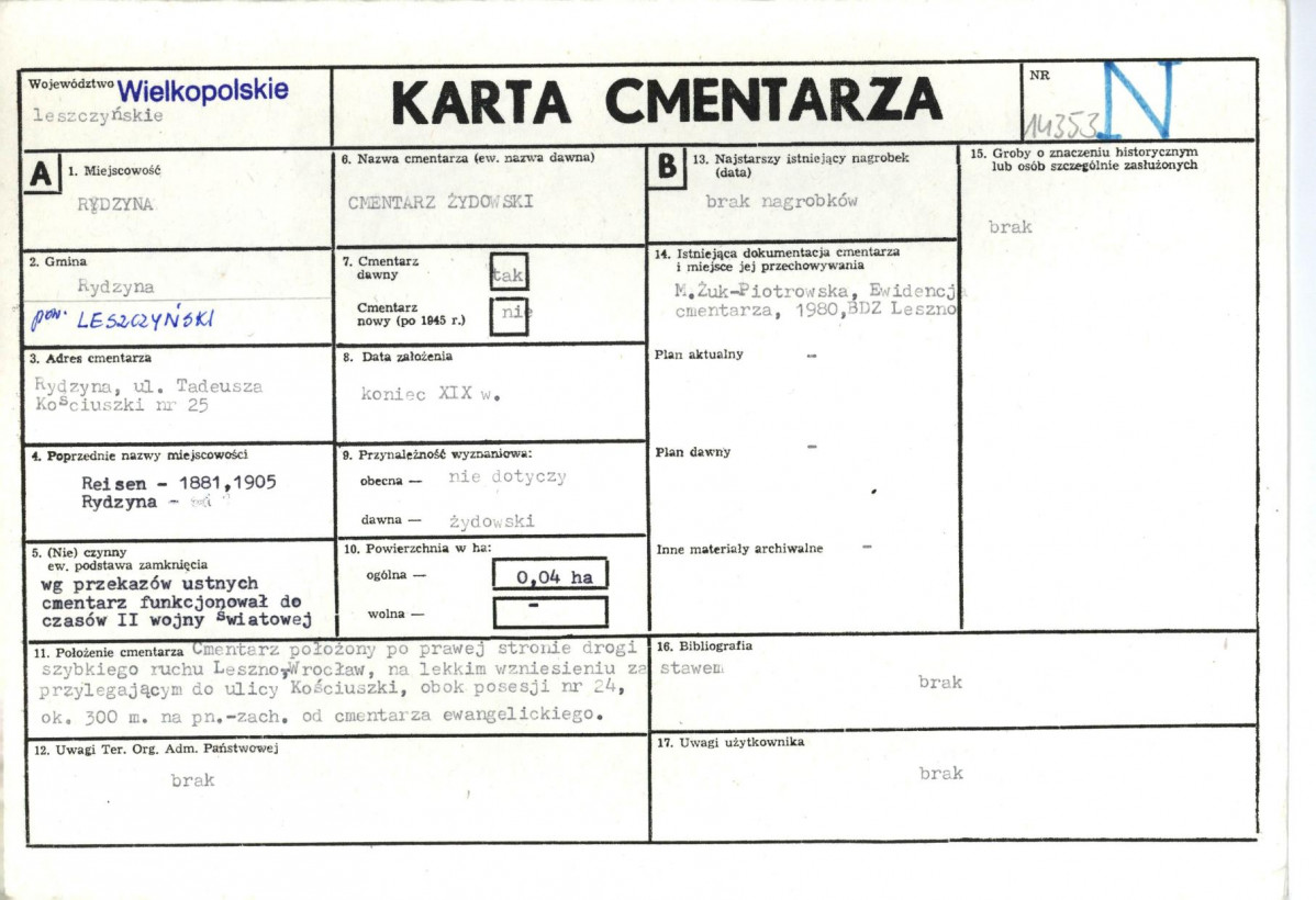 Karta cmentarza, skan nr 1