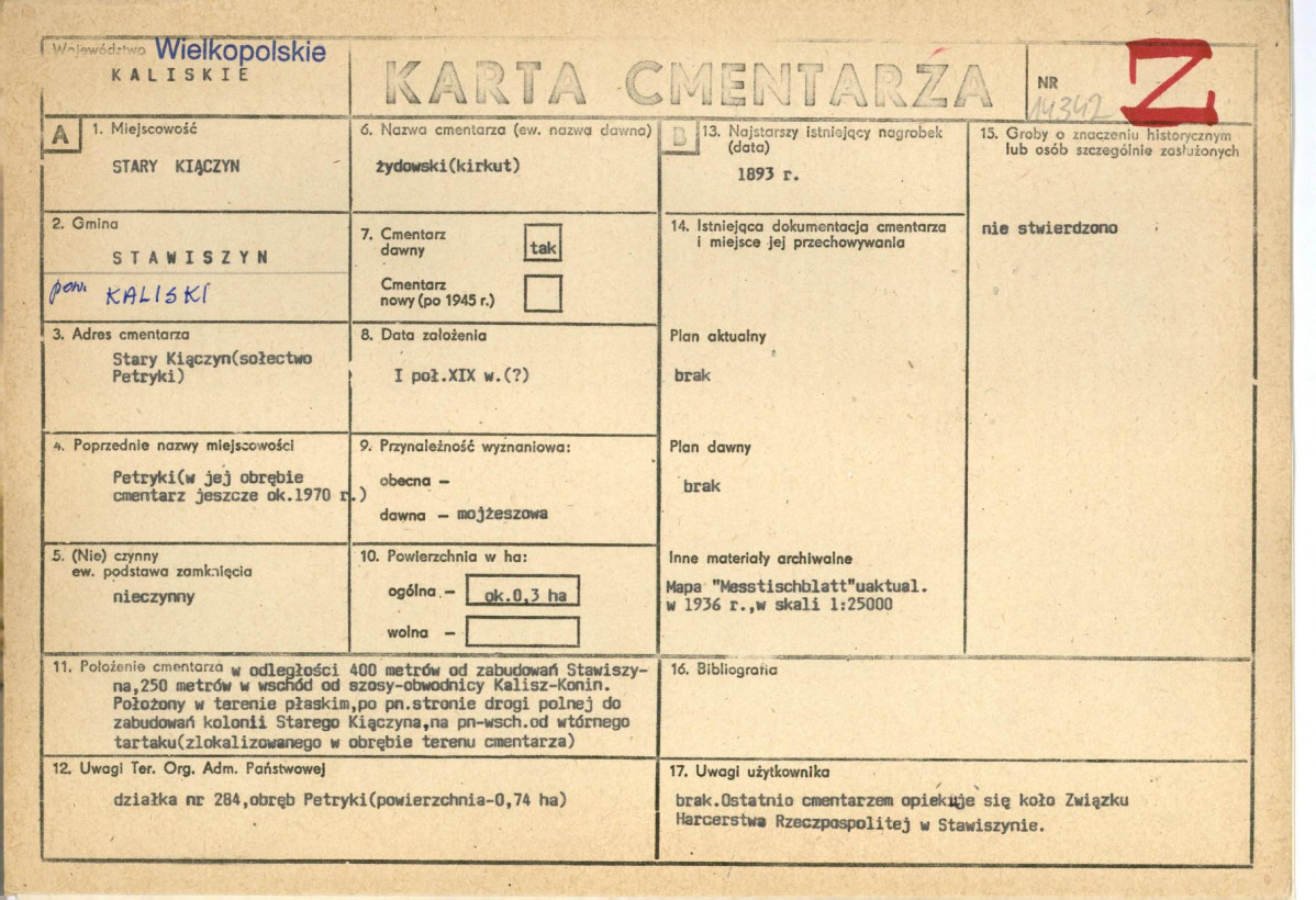 Karta cmentarza, skan nr 1