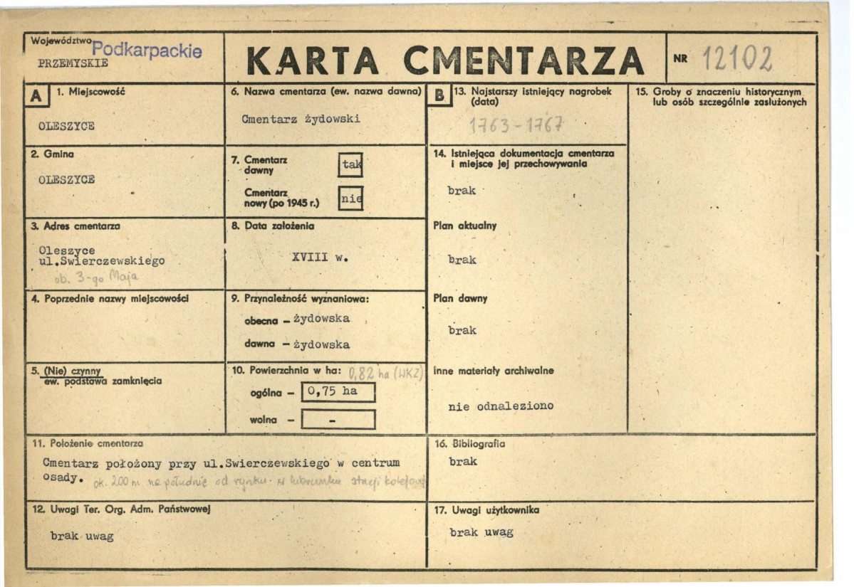 Karta cmentarza, skan nr 1