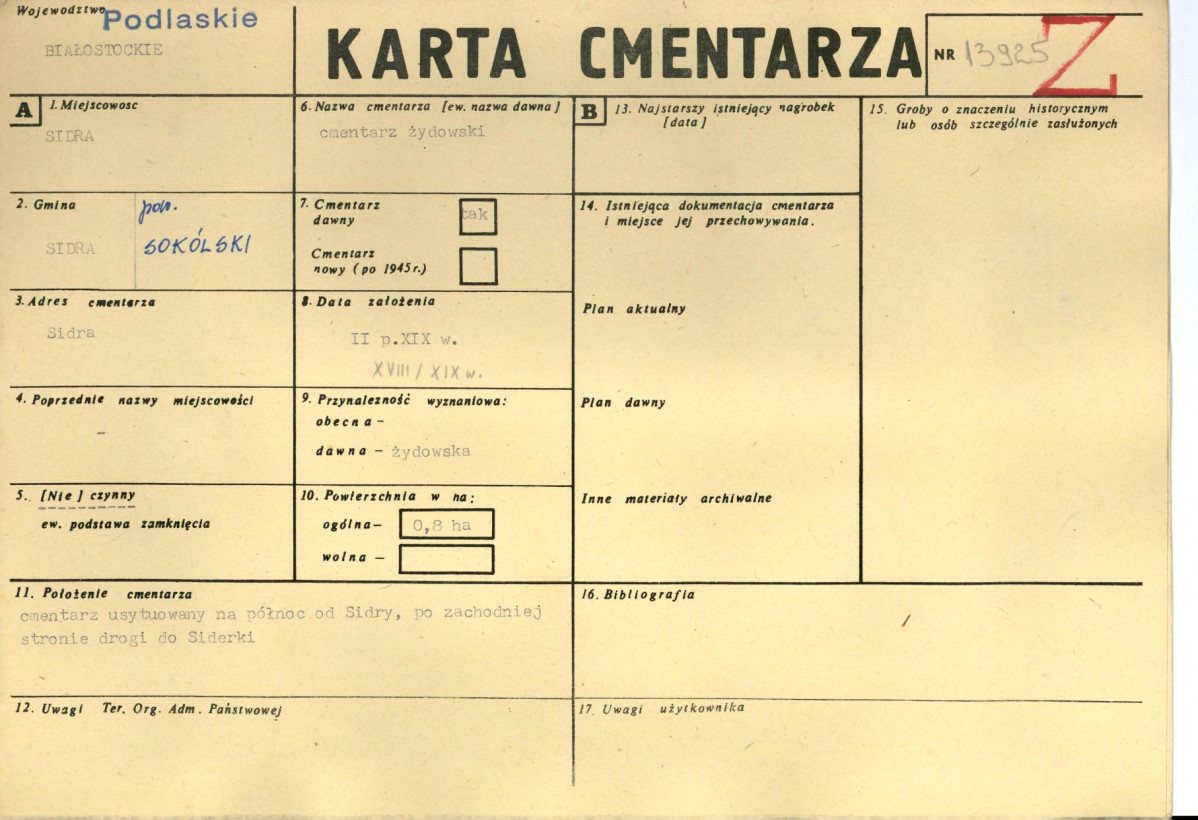 Karta cmentarza, skan nr 1