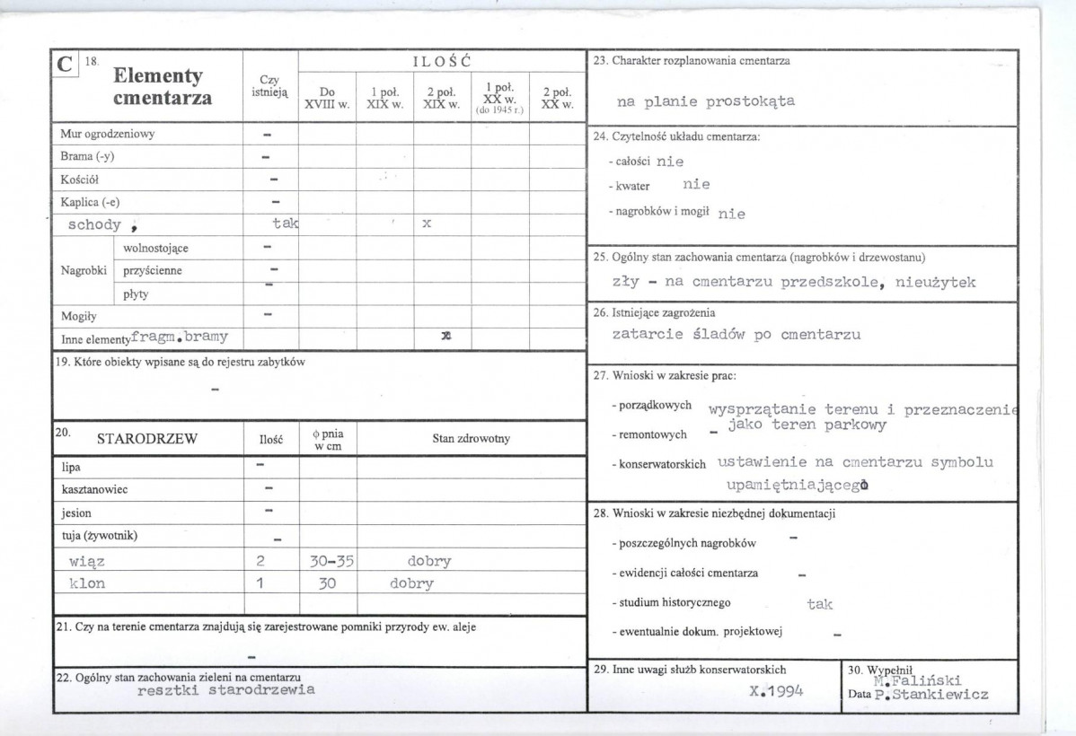 KC - Karta cmentarza, skan nr 2