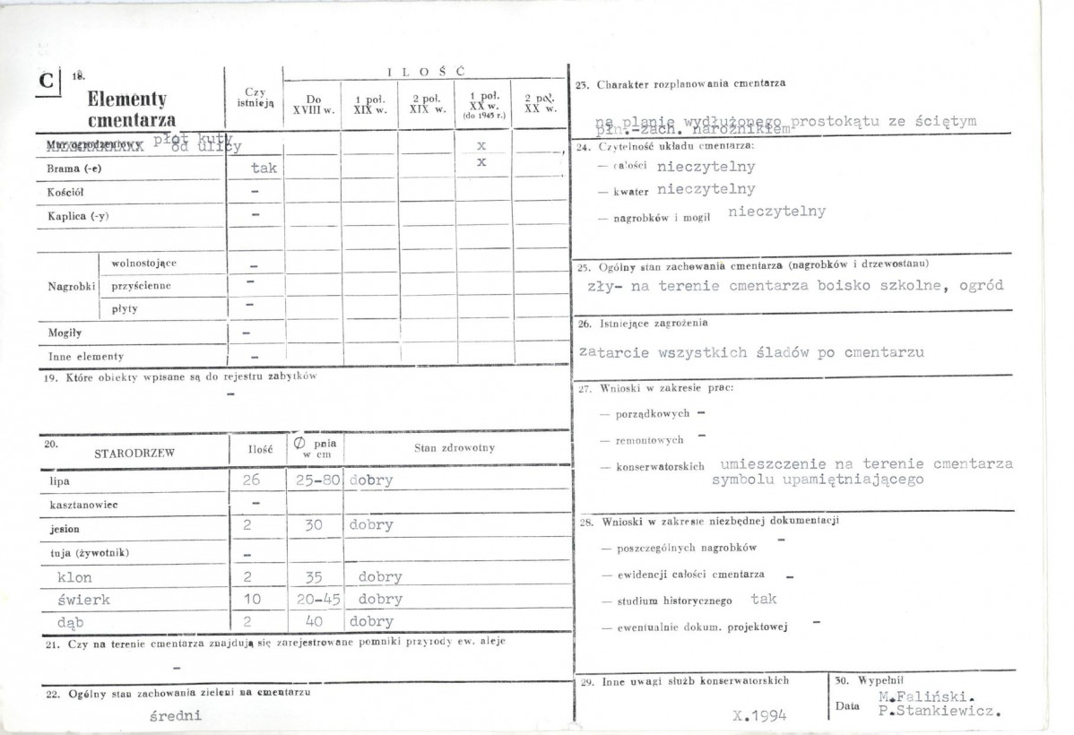 KC - Karta cmentarza, skan nr 2