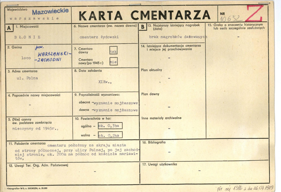 Karta cmentarza, skan nr 1
