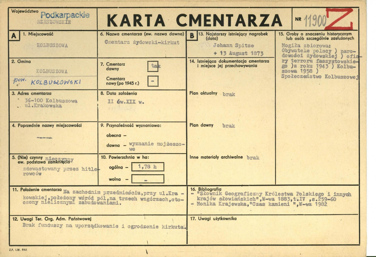 Karta cmentarza, skan nr 1