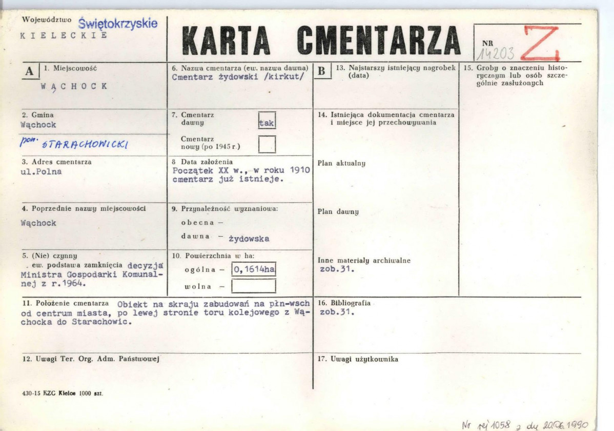 Karta cmentarza, skan nr 1