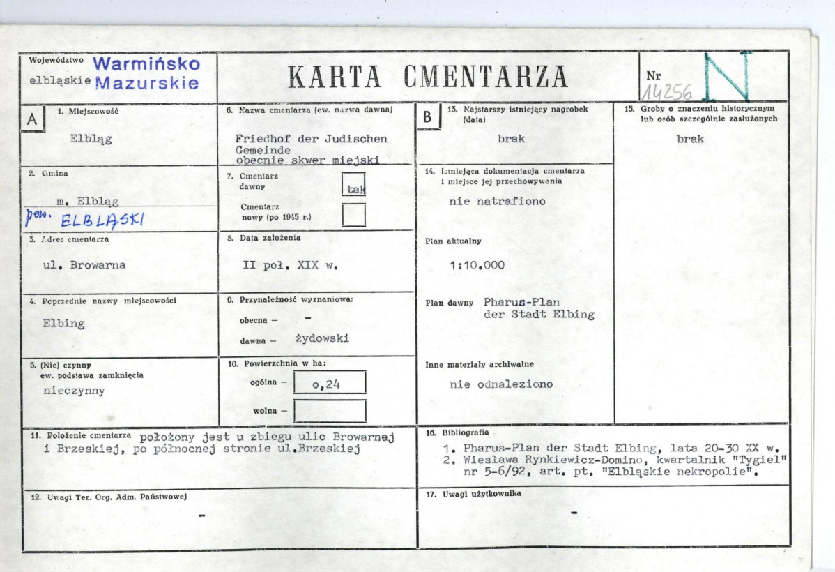 Karta cmentarza, skan nr 1