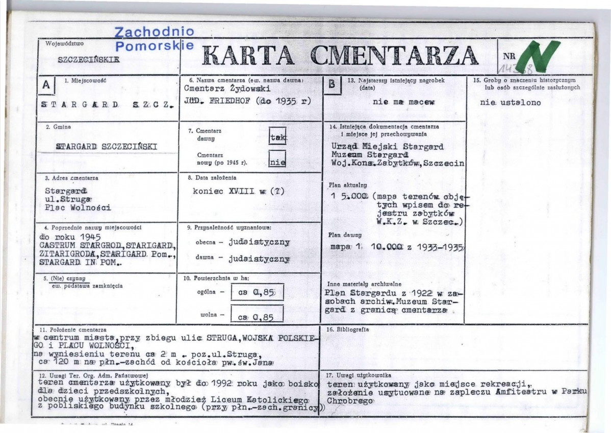 Karta cmentarza, skan nr 1