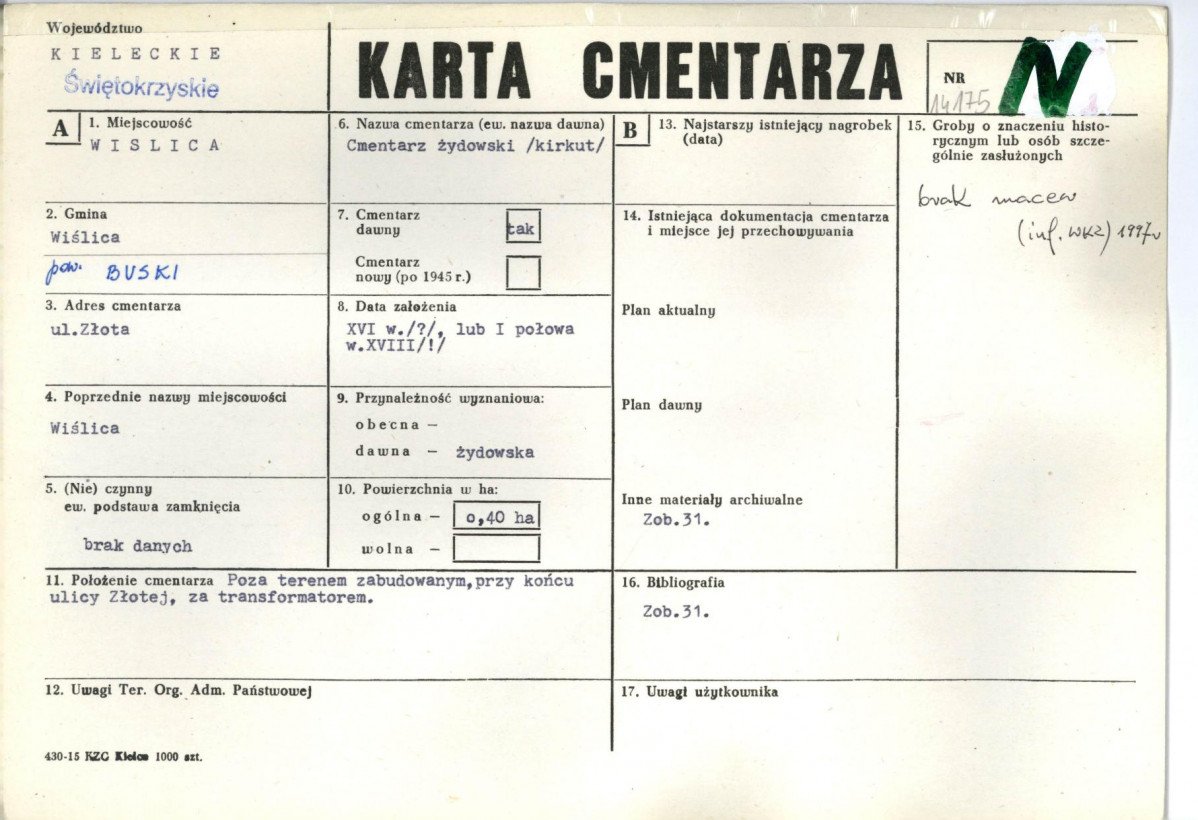 Karta cmentarza, skan nr 1