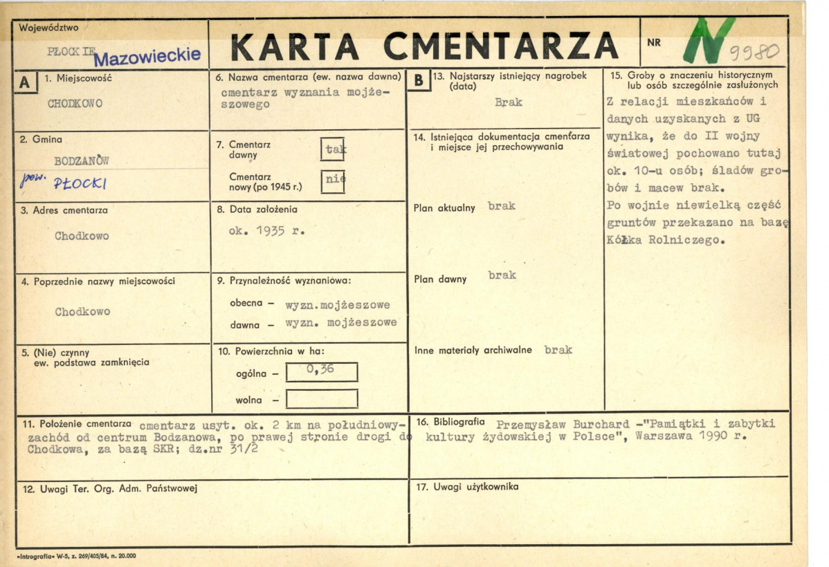Karta cmentarza, skan nr 1
