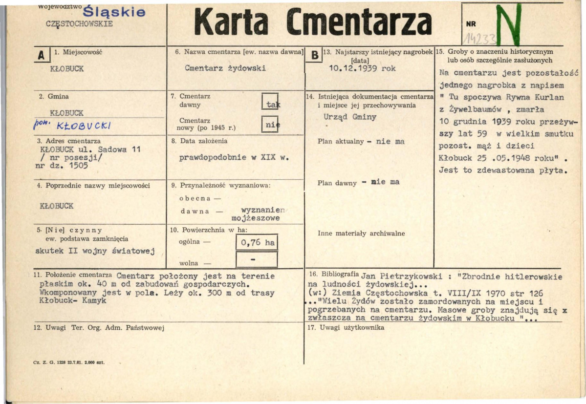 Karta cmentarza, skan nr 1