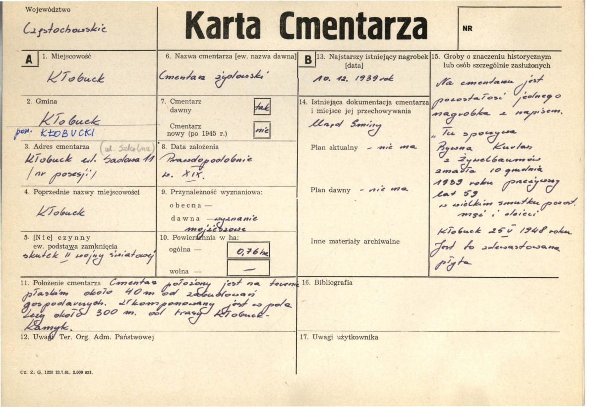 Karta cmentarza, skan nr 5