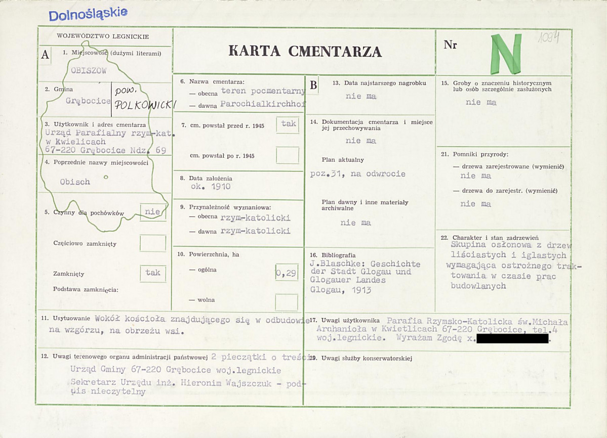 KC - Karta cmentarza, skan nr 1