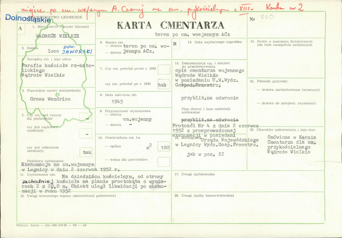 KC - Karta cmentarza, skan nr 1