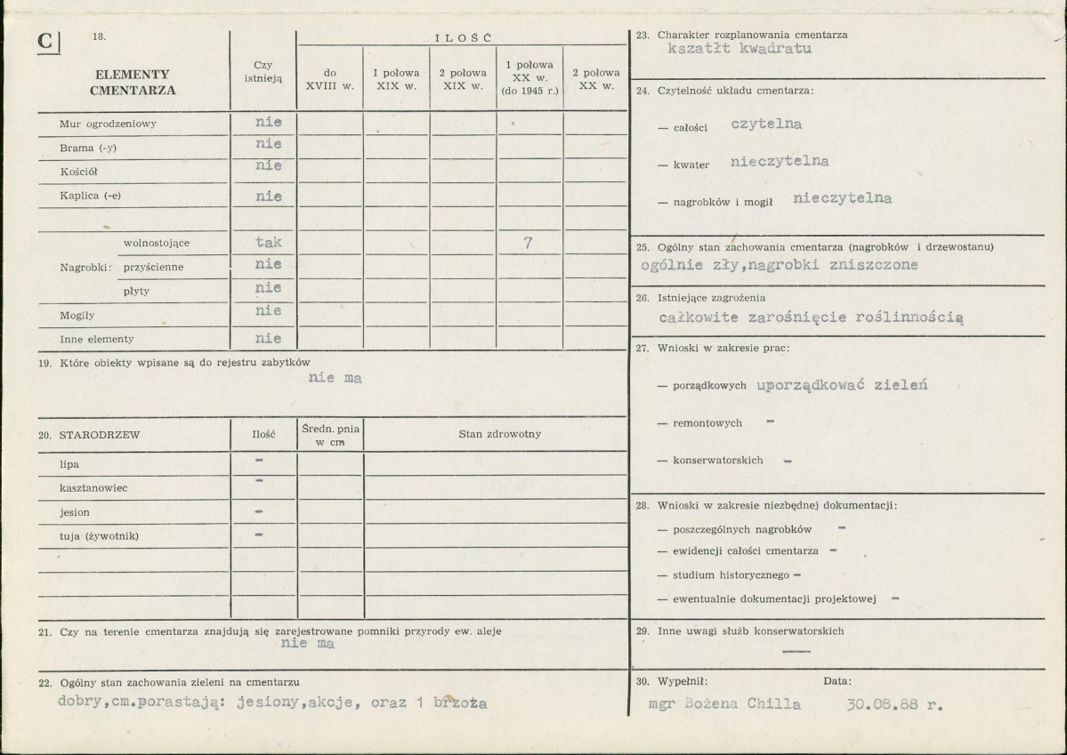 KC - Karta cmentarza, skan nr 2