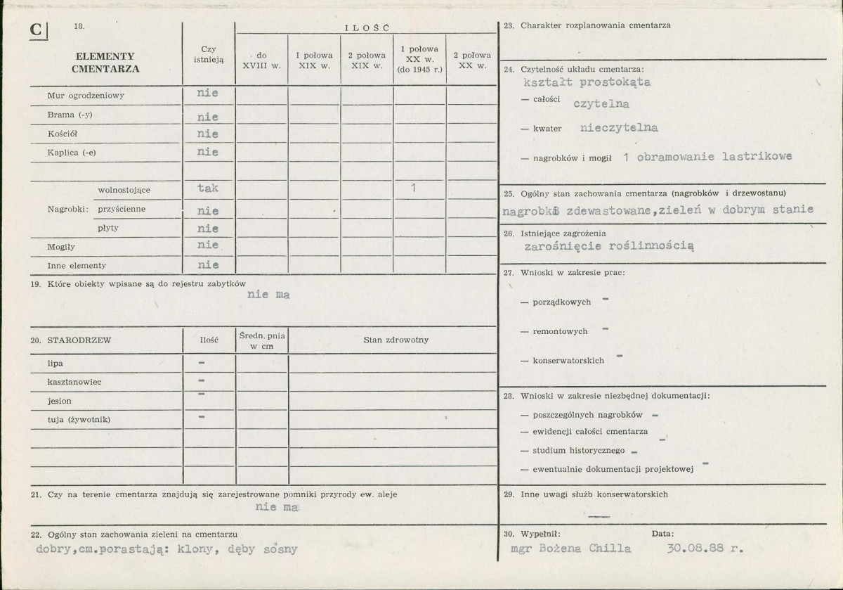 KC - Karta cmentarza, skan nr 2