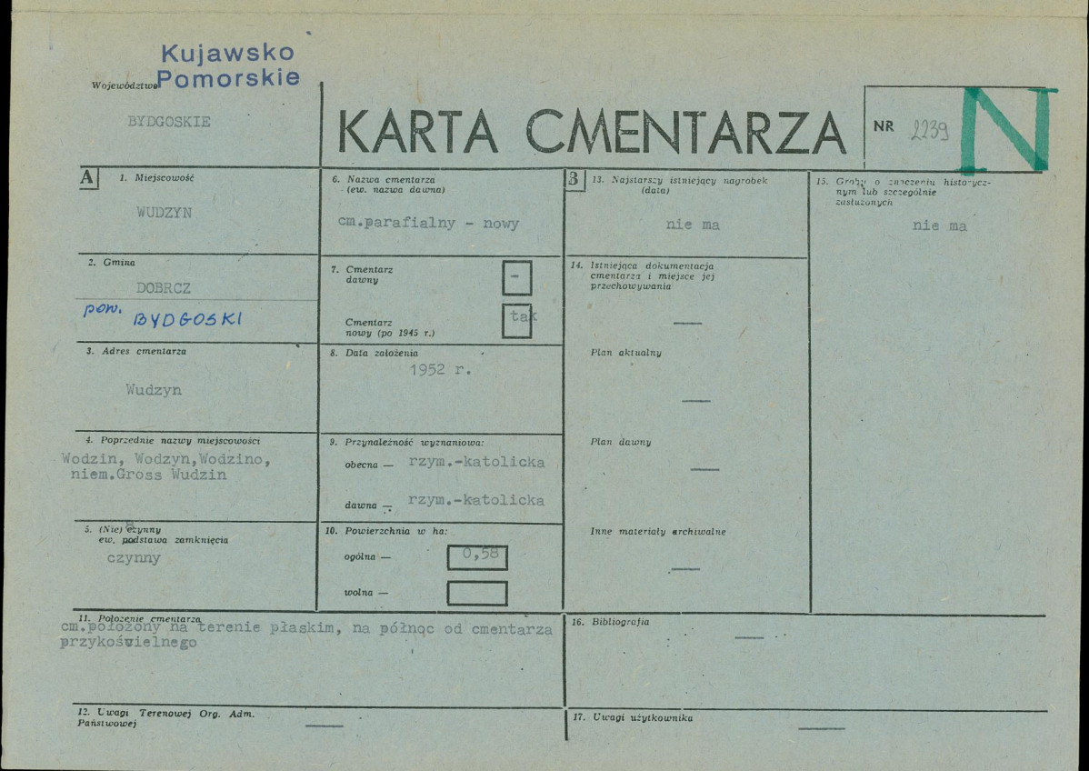 KC - Karta cmentarza, skan nr 1