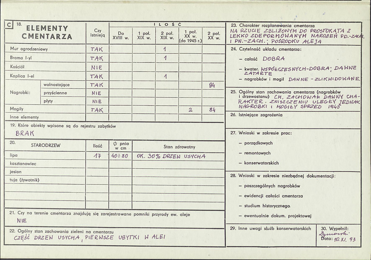 Karta cmentarza, skan nr 2