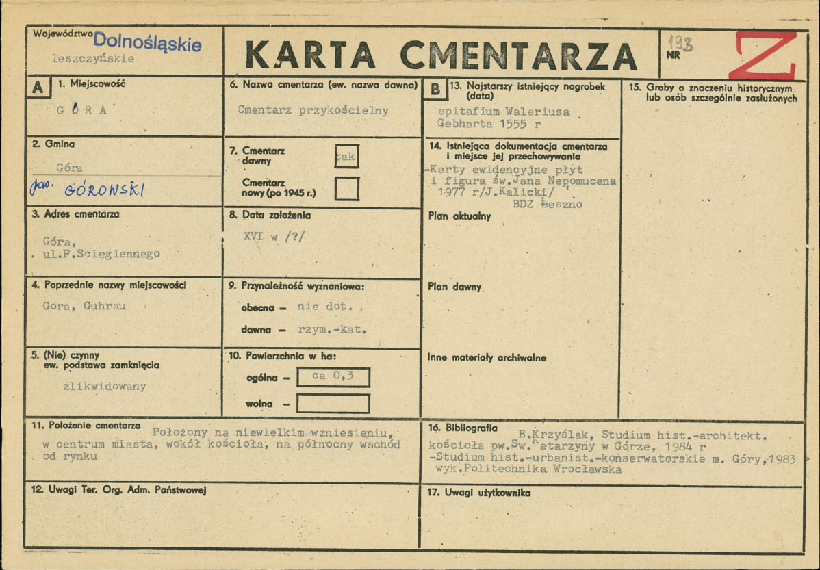 Karta cmentarza, skan nr 1