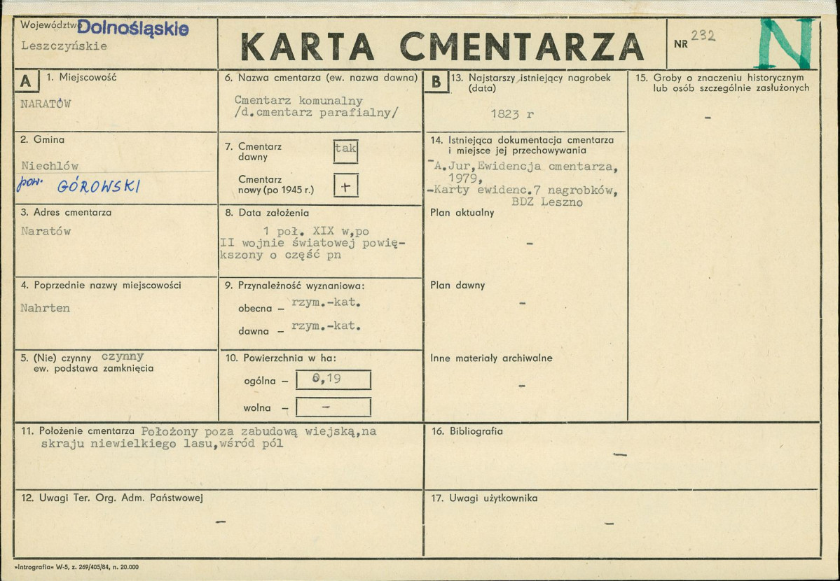 KC - Karta cmentarza, skan nr 1