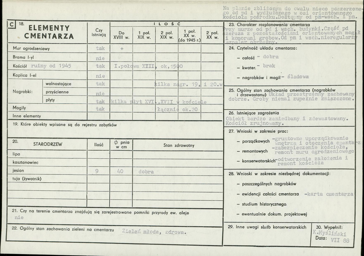 Karta cmentarza, skan nr 2