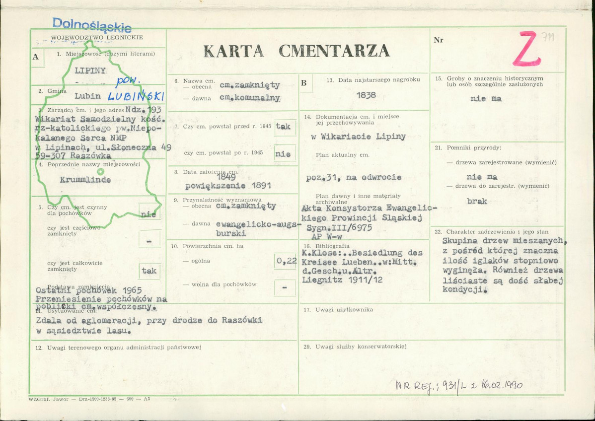 Karta cmentarza, skan nr 1