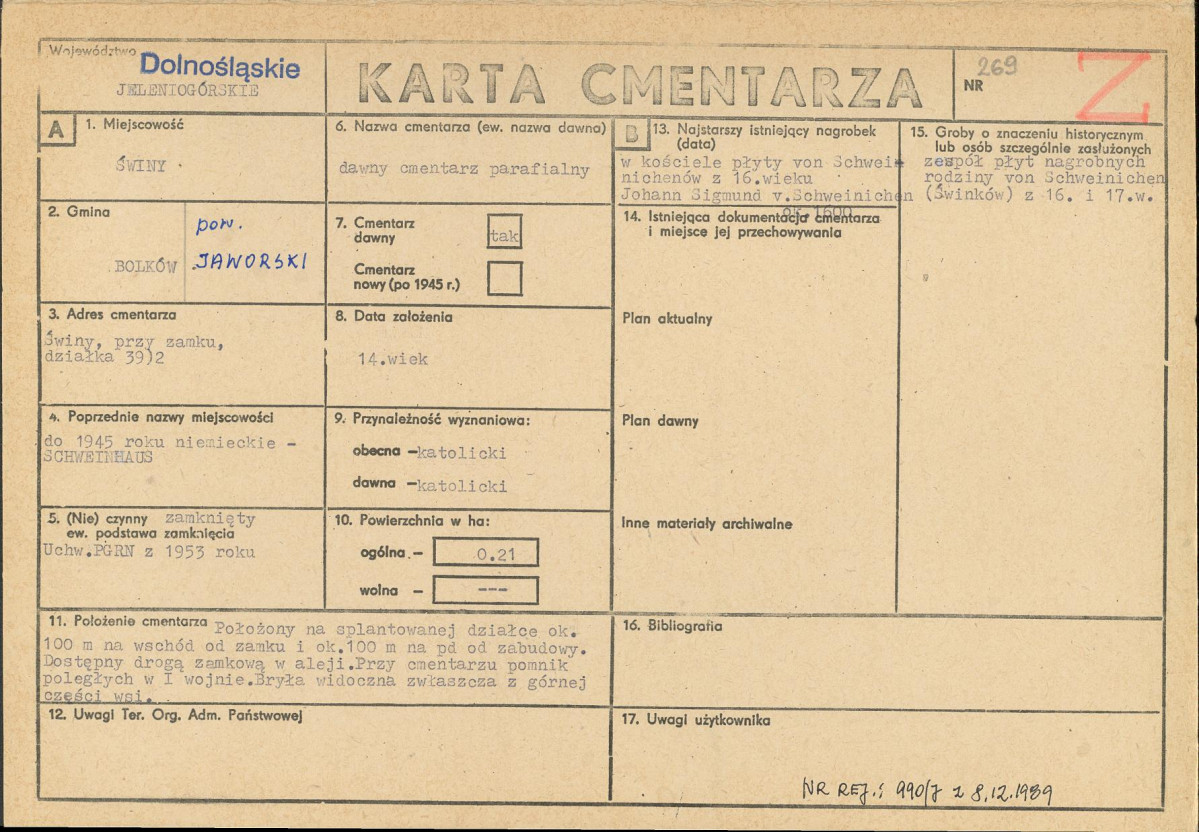 Karta cmentarza, skan nr 1