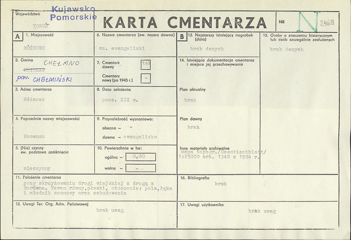 KC - Karta cmentarza, skan nr 1